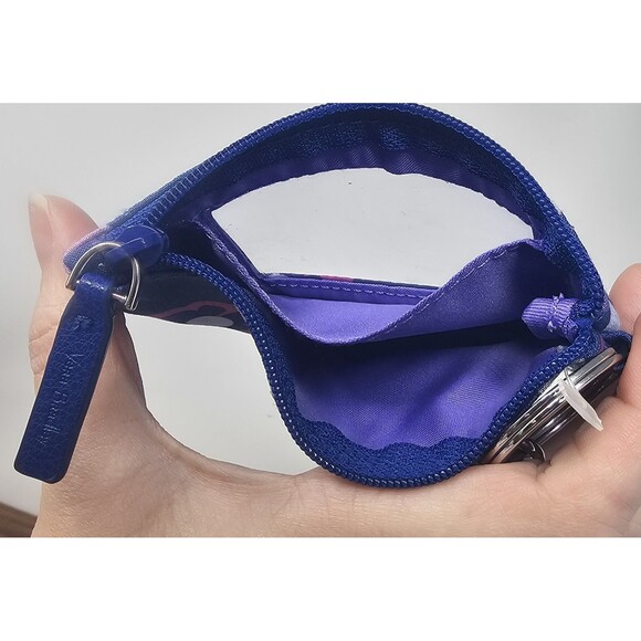 Vera Bradley Cotton Zip ID Case Wristlet Ellie Flower Keychain - Picture 5 of 8